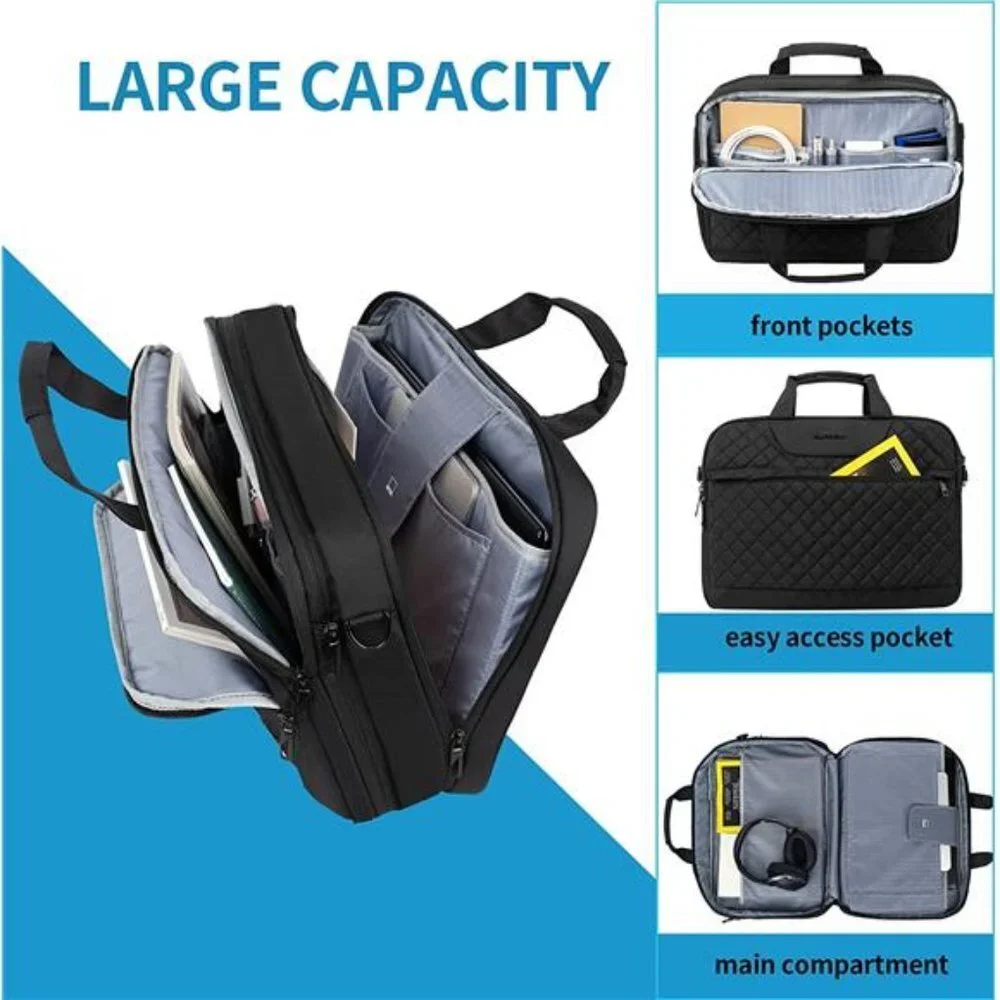 17.3 Inch Laptop Bag, Large Capacity Expandable Briefcase for Women & Men